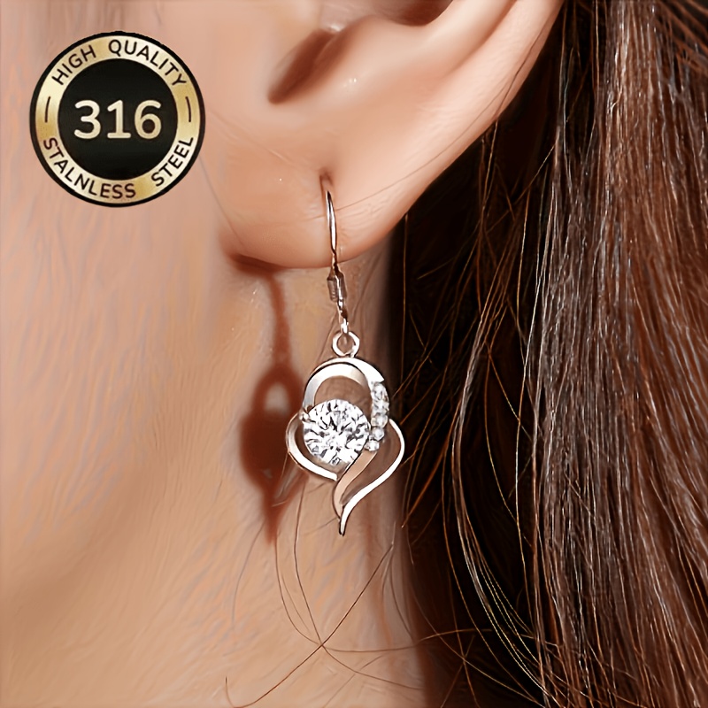 1 Pair Premium 316 Material Fashion Pendant Women's Earrings